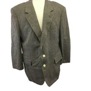 Savile Row Suit Jacket Blazer Sports Coat Mens 44R Gray 6 Pocket Saville